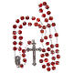 Glass rosary red beads with roses 9 mm s4