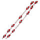 Rosary in red semi-crystal with white rhinestones 9x5 mm s3