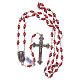 Rosary in red semi-crystal with white rhinestones 9x5 mm s4