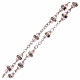 Rosary in pink semi-crystal with white rhinestones 9x5 mm s3