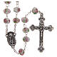 Glass rosary white beads with roses 9 mm s1