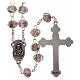 Glass rosary white beads with roses 9 mm s2