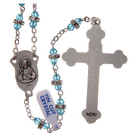 Rosary beryl color semi-crystal beads with rhinestones 9x5 mm