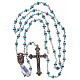 Rosary beryl color semi-crystal beads with rhinestones 9x5 mm s4