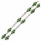 Rosenkranz aus Metall mit grünen Perlen und Strass, 8x6 mm s3