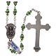 Rosary in green semi-crystal with white rhinestones 8x6 mm s2