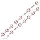 Pink semi-crystal rosary 6 mm with metal thread s3