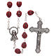 Rosary in ladybug-shaped red glass 8 mm s1