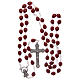 Rosary in ladybug-shaped red glass 8 mm s4