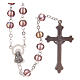 Rosary semi-crystal amethyst color beads 6 mm metal chain s2