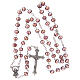 Rosary semi-crystal amethyst color beads 6 mm metal chain s4