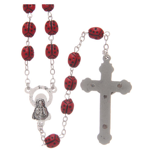 Glass rosary 6 mm with ladybug 2