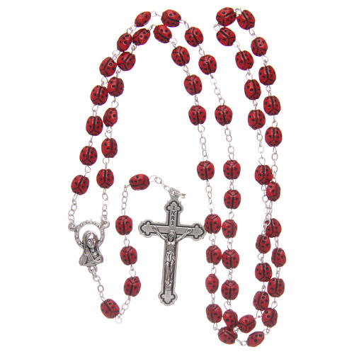 Glass rosary 6 mm with ladybug 4