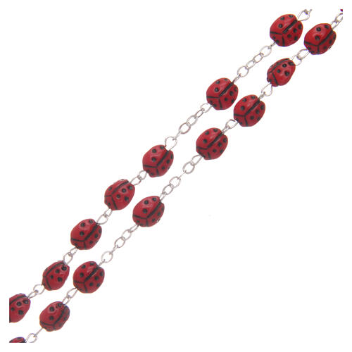 Glass rosary ladybug red beads 6 mm 3