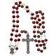 Glass rosary round red beads 7 mm s4