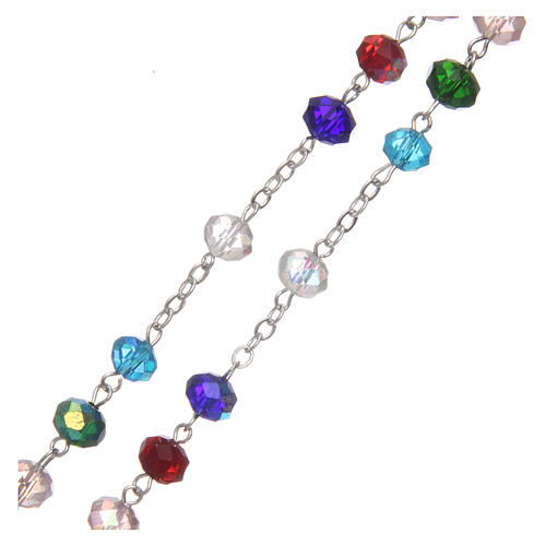 Rosary in glass, multicolour 5 mm beads 3