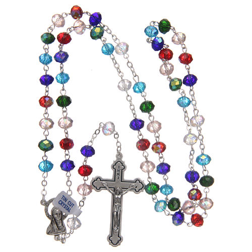 Rosary in glass, multicolour 5 mm beads 4
