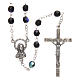Rosary in glass, opalescent black 2 mm grains s1
