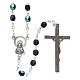Rosary in glass, opalescent black 2 mm grains s2