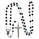 Rosary in glass, opalescent black 2 mm grains s4
