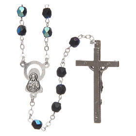 Terços em Vidro: Terço meio-cristal 2 mm aurora boreal