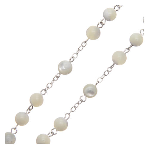 Rosary in genuine Mother of Pearl, round 6 mm beads 3