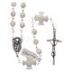 Mother-of-pearl rosary with round pearls and cross shaped Our Father 6 mm s1