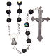 Rosary in glass, opalescent black 6 mm beads s2