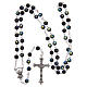 Rosary in glass, opalescent black 6 mm beads s4