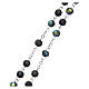 Rosary semi-crystal iridescent black beads 6 mm metal chain s3