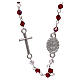 Rosary necklace in semi-crystal with 3 mm oval grains, iridescent red s2