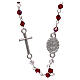 Rosary necklace semi-crystal oval beads 3 mm iridescent red s2