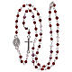 Rosary necklace semi-crystal oval beads 3 mm iridescent red s3
