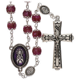 Rosary of Our Lady praying, violet glass 6 mm