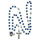 Rosario Madonna di Lourdes vetro blu 6 mm s4