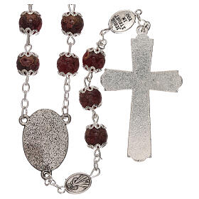 Rosario Madonna Misericordia divina vetro rosso 6 mm