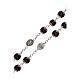 Rosary with detail of St Benedict's cross, brown glass 6 mm s3