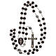 Rosary with detail of St Benedict's cross, brown glass 6 mm s4