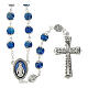 Our Lady of Miracles rosary, blue glass 6 mm s1