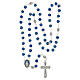 Our Lady of Miracles rosary, blue glass 6 mm s4