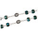 Saint Michael rosary turquoise color glass 6 mm s4