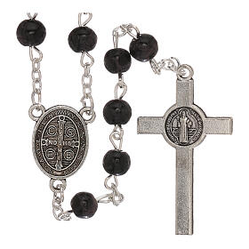 Rosary of St. Benedict, black glass 4 mm