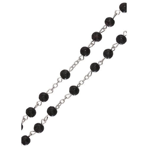 Rosary of St. Benedict, black glass 4 mm 3