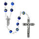 Chapelet Notre-Dame de Fatima verre bleu clair ambré 4 mm s1
