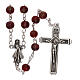 Rosary Our Lady of Divine Mercy red glass 4 mm s1