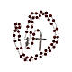 Rosary Our Lady of Divine Mercy red glass 4 mm s4
