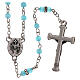 Rosary with beads in sky blue glass 1 mm s2