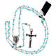 Rosary with beads in sky blue glass 1 mm s4