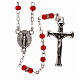 Rosary with beads in red glass 1 mm s1