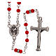 Rosary with beads in red glass 1 mm s2